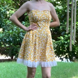 *DONATED* Corset Strapless Dress by Material Girl Y2K Mini Skirt Ruffles